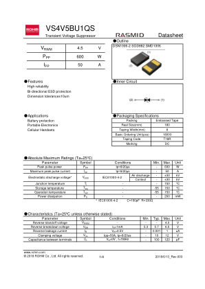 VS4V5BU1QS datasheet cover page