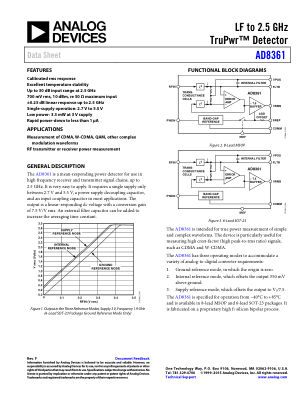 AD8361 数据手册首页