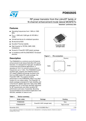 PD85050S datasheet cover page