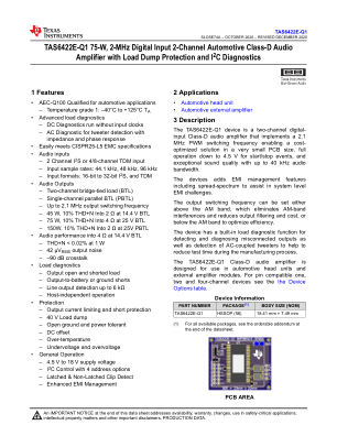 TAS6422E-Q1 datasheet cover page