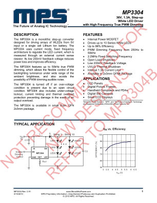 MP3304C datasheet cover page