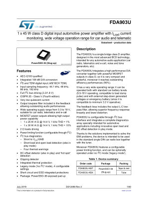 FDA903U 数据手册首页