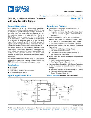 MAX16977 数据手册首页