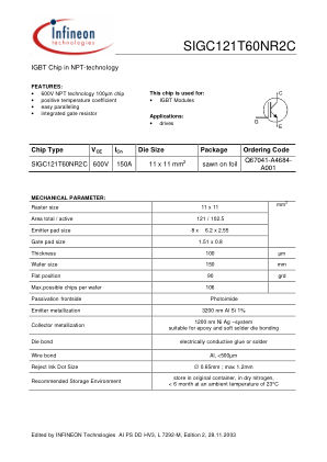 SIGC121T60NR2C-L7292M datasheet cover page