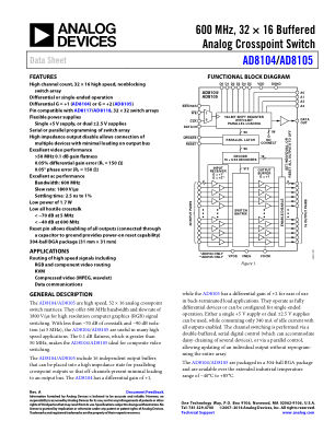 AD8104 数据手册首页