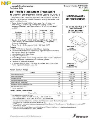 MRF8S8260H 数据手册首页