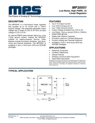 MP20051 datasheet cover page
