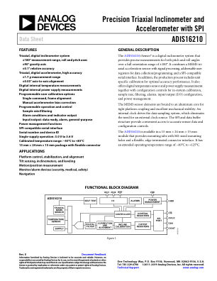 ADIS16210 数据手册首页