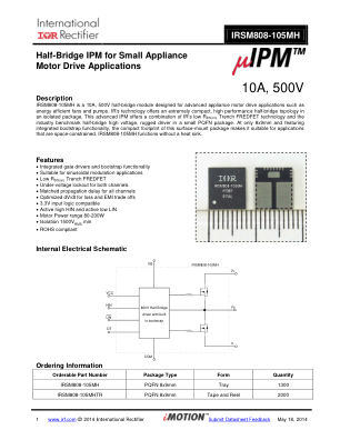 IRSM808-105MH 数据手册首页