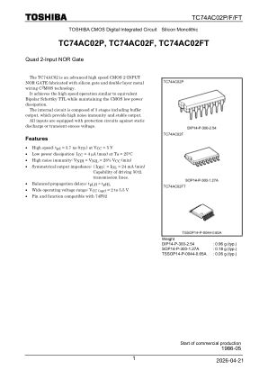 TC74AC02P datasheet cover page