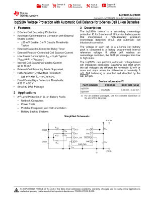 BQ29209 datasheet cover page