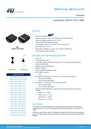 SM15T10AY datasheet cover page