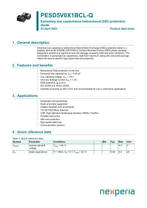 PESD5V0X1BCL-QYL datasheet cover page