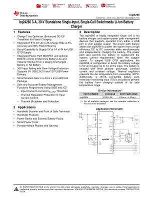 BQ24266 datasheet cover page