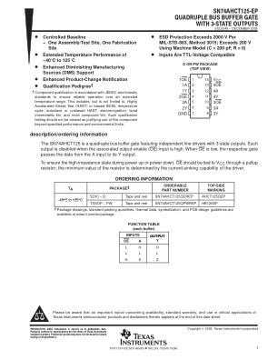 SN74AHCT125-EP datasheet cover page