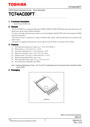 TC74AC00FT datasheet cover page