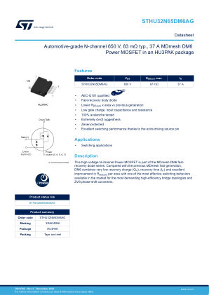 STHU32N65DM6AG datasheet cover page