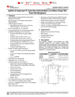 BQ24253 datasheet cover page