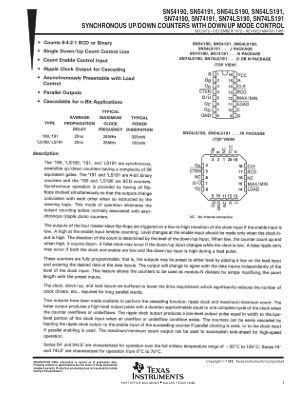 SN74LS191 datasheet cover page