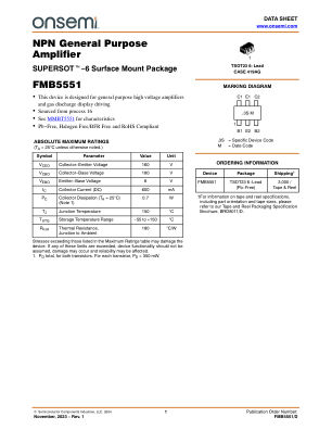 FMB5551 datasheet cover page