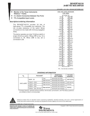 SN74CBT16211A 数据手册首页