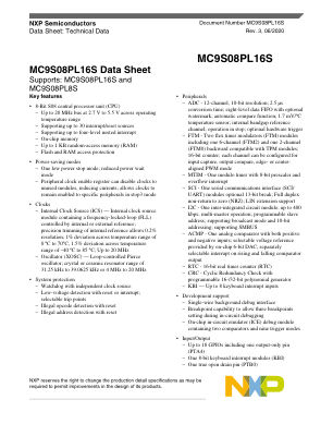 MC9S08PL16S 数据手册首页