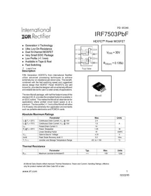 IRF7503 数据手册首页