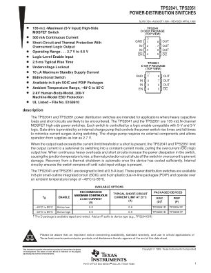 TPS2051 datasheet cover page