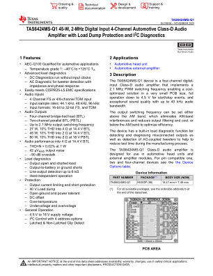 TAS6424MS-Q1 datasheet cover page