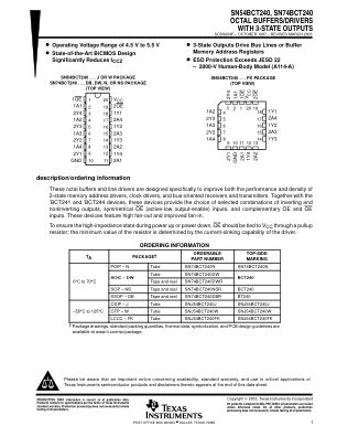 SN74BCT240 数据手册首页
