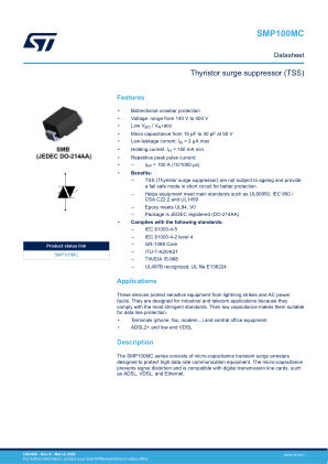 SMP100MC datasheet cover page