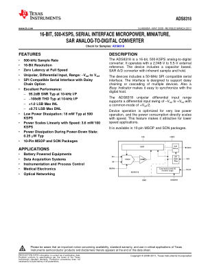 ADS8318 datasheet cover page