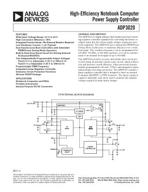 ADP3020 数据手册首页
