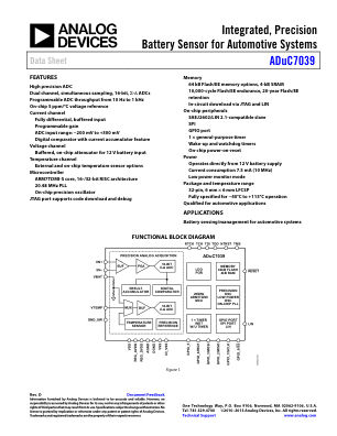 ADUC7039 数据手册首页