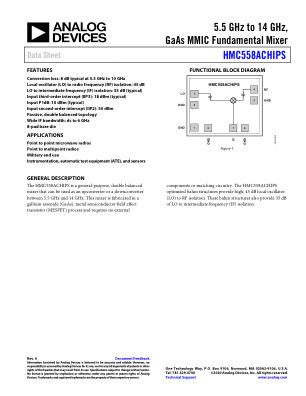 HMC558ACHIPS 数据手册首页