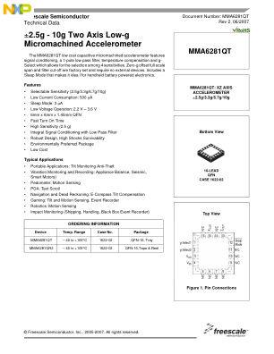 MMA6281QT datasheet cover page
