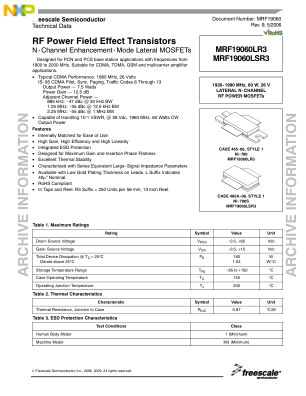 MRF19060 datasheet cover page