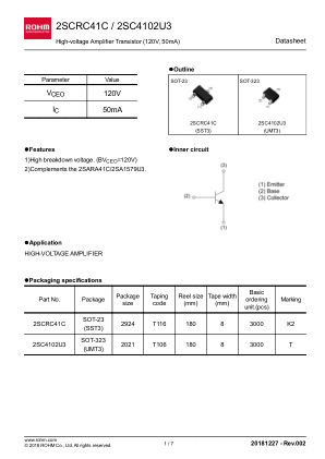 2SC4102U3 数据手册首页