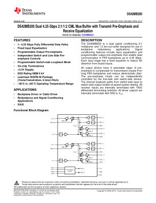 DS42MB200 数据手册首页