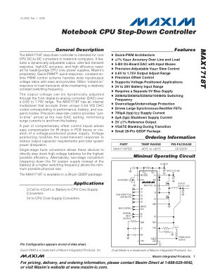 MAX1718T datasheet cover page