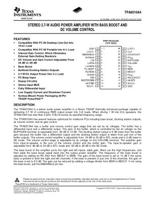 TPA6010A4 datasheet cover page