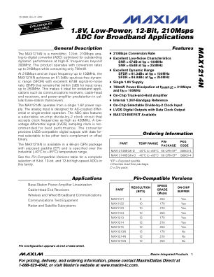 MAX1214N datasheet cover page