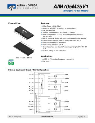 AIM705M25V1 数据手册首页