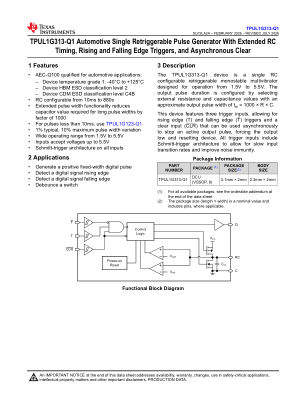 TPUL1G313-Q1 datasheet cover page