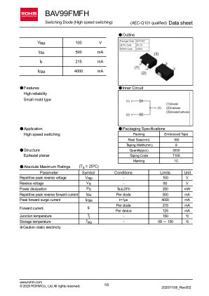 BAV99FMFHT106 datasheet cover page