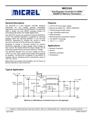 MIC5163YMM-TR datasheet cover page