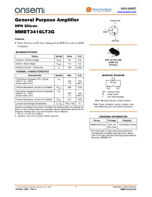 MMBT3416LT3 datasheet cover page