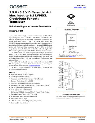 NB7L572 数据手册首页