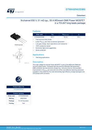 STWA68N65DM6 datasheet cover page