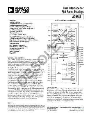 AD9887 数据手册首页